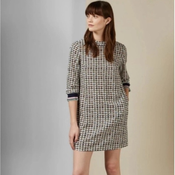NWT Ted Baker sz 2 Karleen triangle print polyester shift dress $295 - Picture 4 of 16